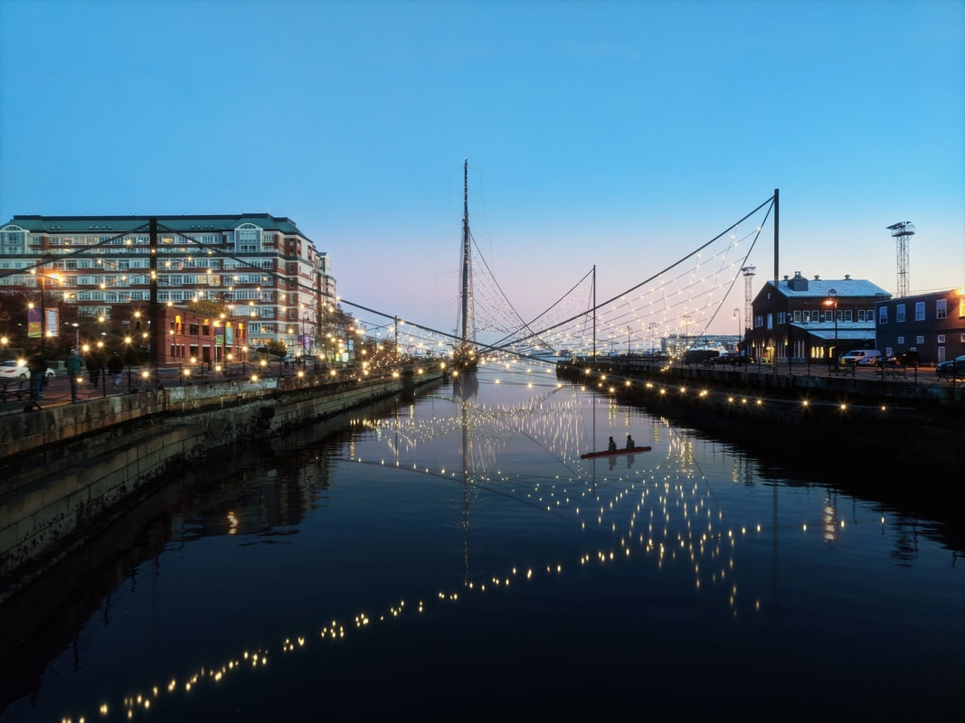 Dry Dock 2 — site plan, sections, dusk render, waterfront context